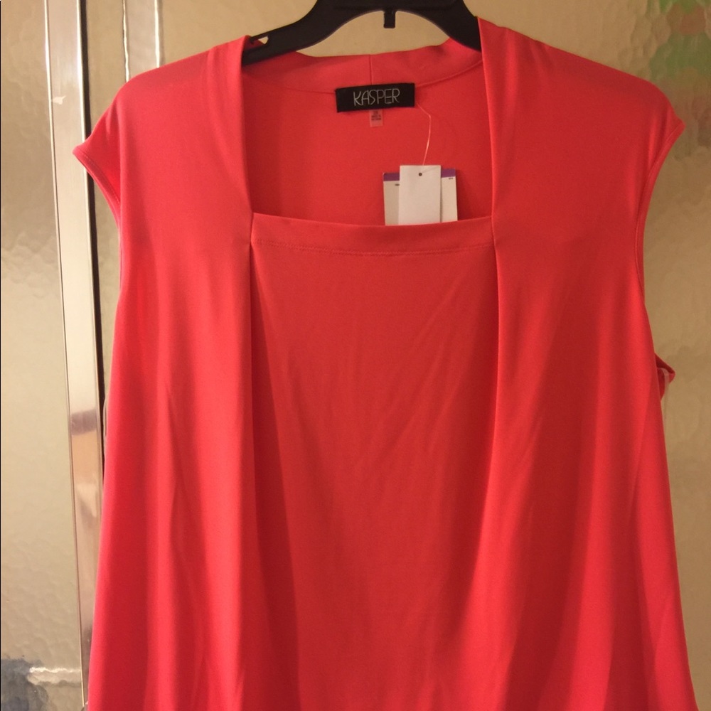 NWT Kasper Watermelon Colored Blouse; Sz 2X; $50